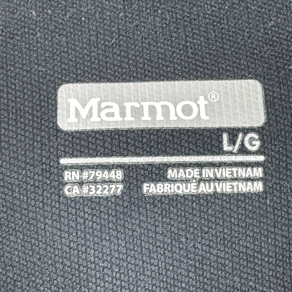 Marmot Mens Black Softshell Full Zip Jacket Large Mock Neck Outdoor *FLAW - Picture 5 of 11